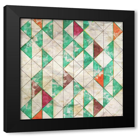 Geometric Color Shape VIII Black Modern Wood Framed Art Print with Double Matting by Orlov, Irena