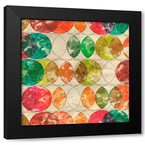 Geometric Color Shape IX Black Modern Wood Framed Art Print by Orlov, Irena