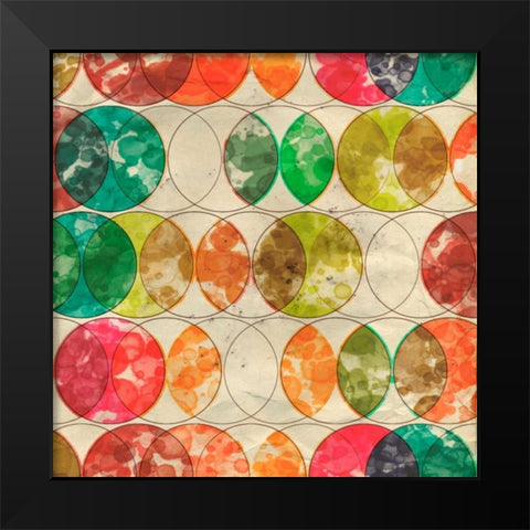 Geometric Color Shape IX Black Modern Wood Framed Art Print by Orlov, Irena
