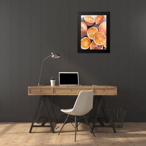 Fruit Slices III Black Modern Wood Framed Art Print by Parker, Jennifer Paxton