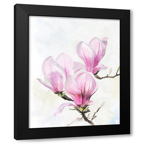 Magnolia Blooms II Black Modern Wood Framed Art Print by Parker, Jennifer Paxton
