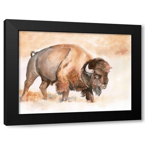 Buffalo Roam II Black Modern Wood Framed Art Print by Parker, Jennifer Paxton
