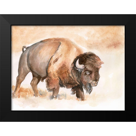 Buffalo Roam II Black Modern Wood Framed Art Print by Parker, Jennifer Paxton