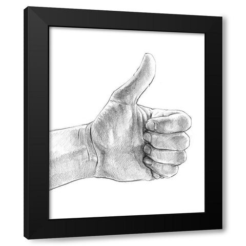 Hand Signs I Black Modern Wood Framed Art Print by Parker, Jennifer Paxton