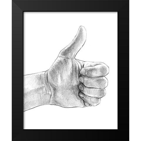 Hand Signs I Black Modern Wood Framed Art Print by Parker, Jennifer Paxton