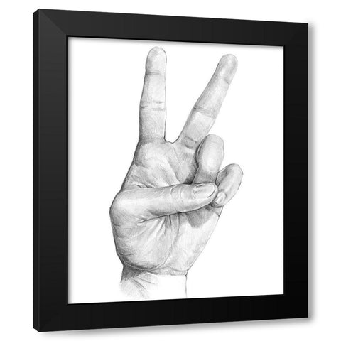 Hand Signs II Black Modern Wood Framed Art Print by Parker, Jennifer Paxton
