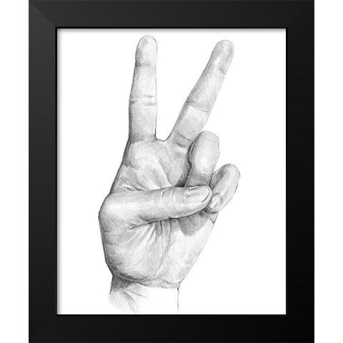Hand Signs II Black Modern Wood Framed Art Print by Parker, Jennifer Paxton