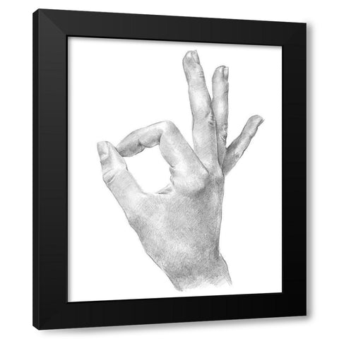 Hand Signs III Black Modern Wood Framed Art Print by Parker, Jennifer Paxton