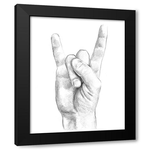 Hand Signs IV Black Modern Wood Framed Art Print by Parker, Jennifer Paxton