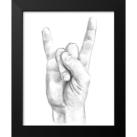 Hand Signs IV Black Modern Wood Framed Art Print by Parker, Jennifer Paxton