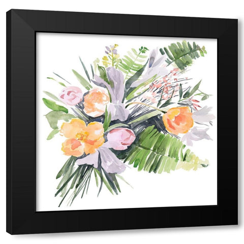 Ferns and Tulips I Black Modern Wood Framed Art Print by Parker, Jennifer Paxton