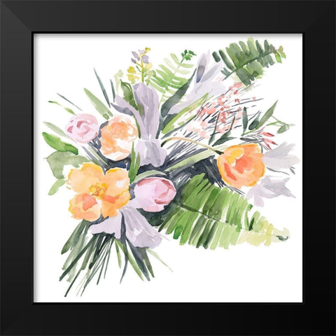 Ferns and Tulips I Black Modern Wood Framed Art Print by Parker, Jennifer Paxton