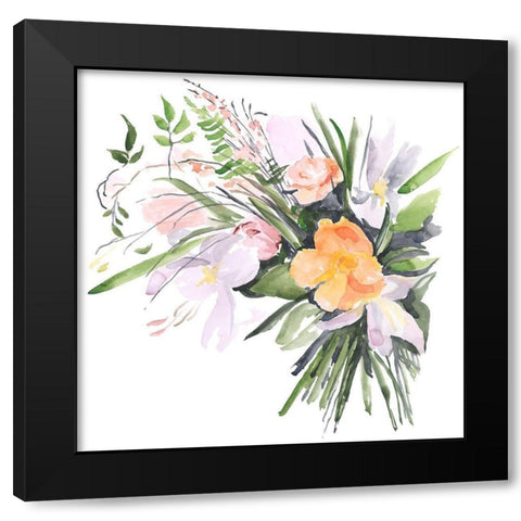 Ferns and Tulips II Black Modern Wood Framed Art Print by Parker, Jennifer Paxton