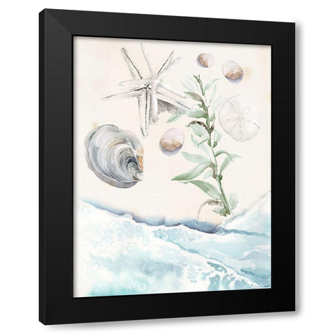 Washing Ashore II Black Modern Wood Framed Art Print by Parker, Jennifer Paxton