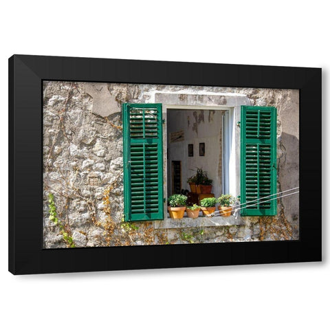 Window View - Kotor, Montenegro Black Modern Wood Framed Art Print with Double Matting by DeNardo, Laura