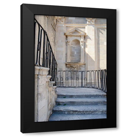 Courtyard Splendor - Dubrovnik, Croatia Black Modern Wood Framed Art Print by DeNardo, Laura