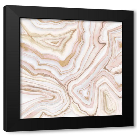 Custom Agate Abstract II (CR) Black Modern Wood Framed Art Print with Double Matting by Meagher, Megan