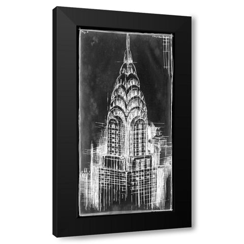 Custom Chrysler Blueprint (SUN) Black Modern Wood Framed Art Print with Double Matting by Harper, Ethan