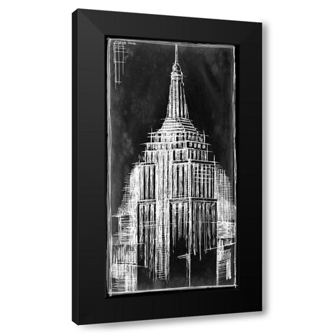 Custom Empire State Blueprint (SUN) Black Modern Wood Framed Art Print by Harper, Ethan