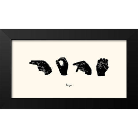 Sign Language II Black Modern Wood Framed Art Print by Scarvey, Emma