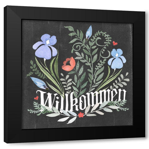 Welcome Folk Garden II Black Modern Wood Framed Art Print by Parker, Jennifer Paxton