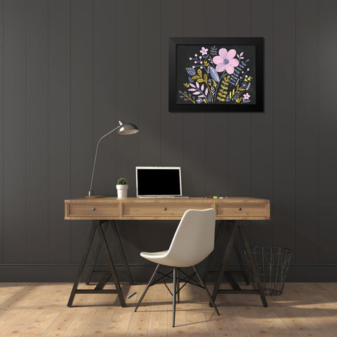 Sweet Folk Florals I Black Modern Wood Framed Art Print by Parker, Jennifer Paxton