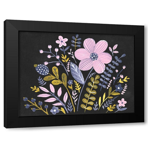 Sweet Folk Florals I Black Modern Wood Framed Art Print by Parker, Jennifer Paxton