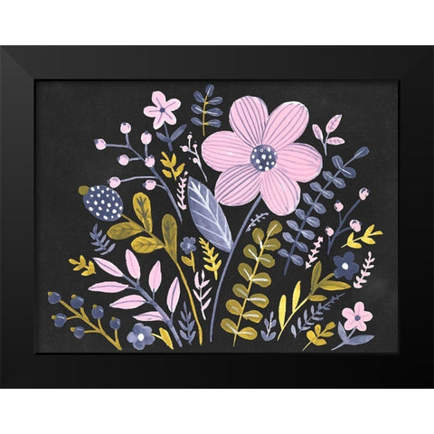 Sweet Folk Florals I Black Modern Wood Framed Art Print by Parker, Jennifer Paxton