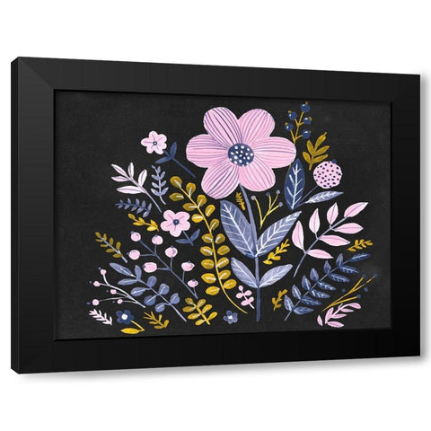 Sweet Folk Florals II Black Modern Wood Framed Art Print by Parker, Jennifer Paxton