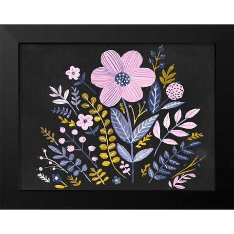 Sweet Folk Florals II Black Modern Wood Framed Art Print by Parker, Jennifer Paxton