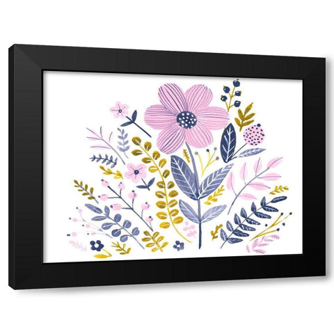 Sweet Folk Florals IV Black Modern Wood Framed Art Print by Parker, Jennifer Paxton