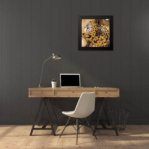 Leopard Portrait I Black Modern Wood Framed Art Print by Parker, Jennifer Paxton