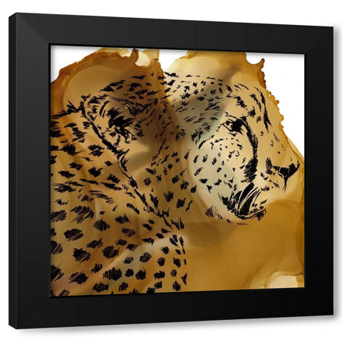 Leopard Portrait II Black Modern Wood Framed Art Print by Parker, Jennifer Paxton