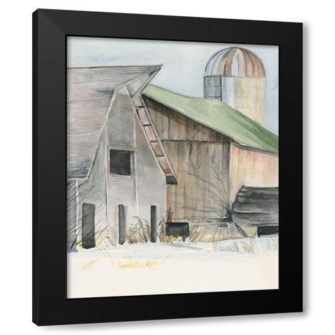 3-UP Winter Barn II Black Modern Wood Framed Art Print by Parker, Jennifer Paxton