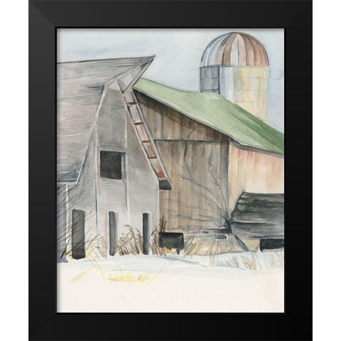 3-UP Winter Barn II Black Modern Wood Framed Art Print by Parker, Jennifer Paxton