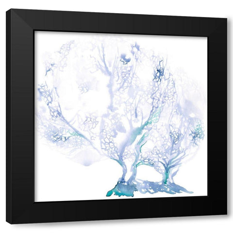 Navy Sea Fan I Black Modern Wood Framed Art Print by Parker, Jennifer Paxton