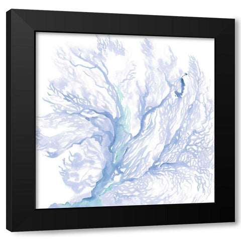 Navy Sea Fan II Black Modern Wood Framed Art Print by Parker, Jennifer Paxton