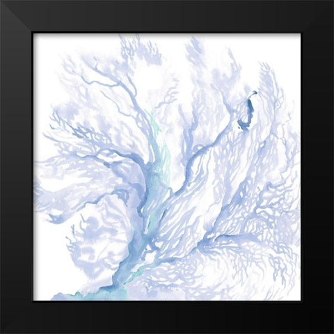 Navy Sea Fan II Black Modern Wood Framed Art Print by Parker, Jennifer Paxton