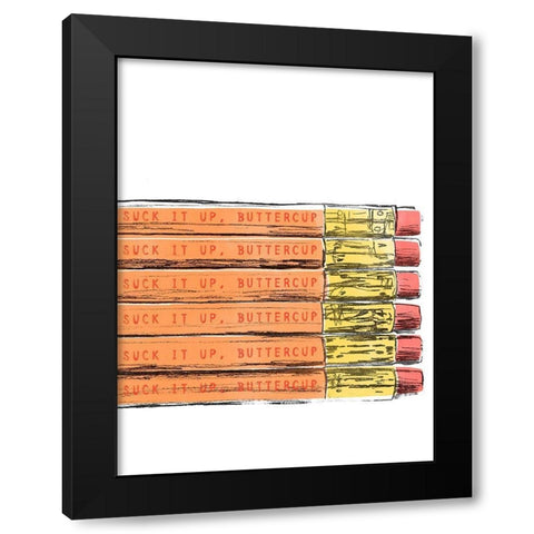 School Days II Black Modern Wood Framed Art Print with Double Matting by Vess, June Erica