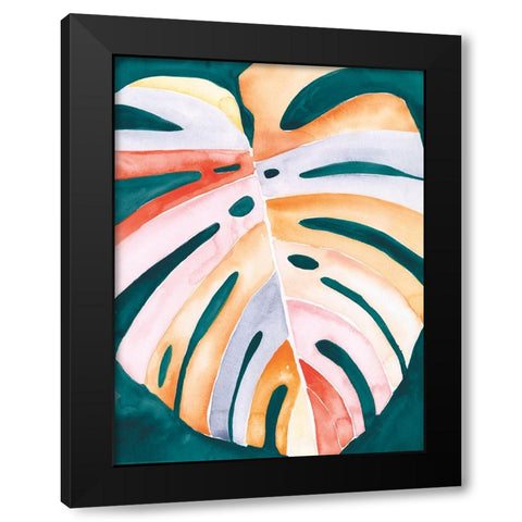 Multicolor Monstera I Black Modern Wood Framed Art Print by Parker, Jennifer Paxton