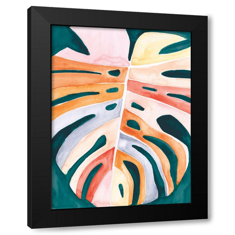 Multicolor Monstera II Black Modern Wood Framed Art Print by Parker, Jennifer Paxton