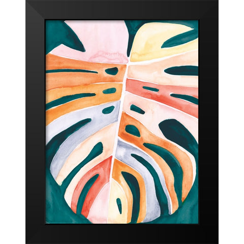 Multicolor Monstera II Black Modern Wood Framed Art Print by Parker, Jennifer Paxton