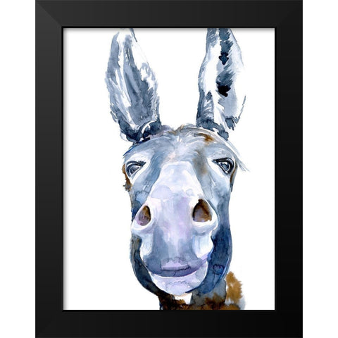 Sweet Donkey I Black Modern Wood Framed Art Print by Parker, Jennifer Paxton