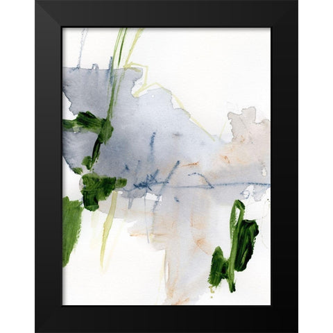 Green and Grey I Black Modern Wood Framed Art Print by Barnes, Victoria