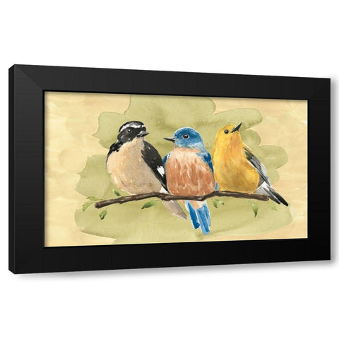 Bird Perch IV Black Modern Wood Framed Art Print with Double Matting by Warren, Annie