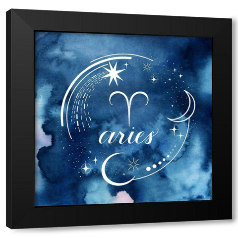 Watercolor Astrology I Black Modern Wood Framed Art Print by Popp, Grace
