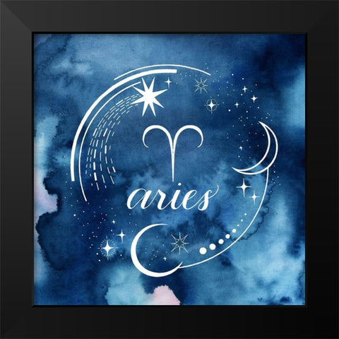 Watercolor Astrology I Black Modern Wood Framed Art Print by Popp, Grace