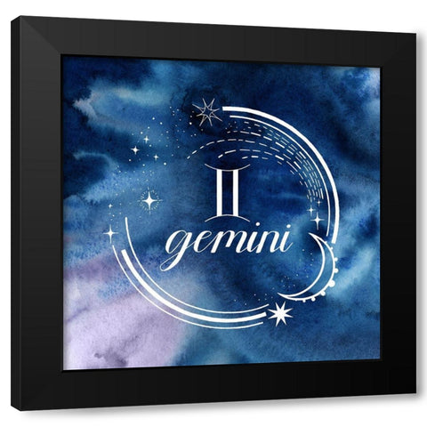 Watercolor Astrology III Black Modern Wood Framed Art Print by Popp, Grace