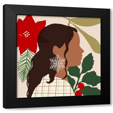 Christmas Earring III Black Modern Wood Framed Art Print with Double Matting by Barnes, Victoria