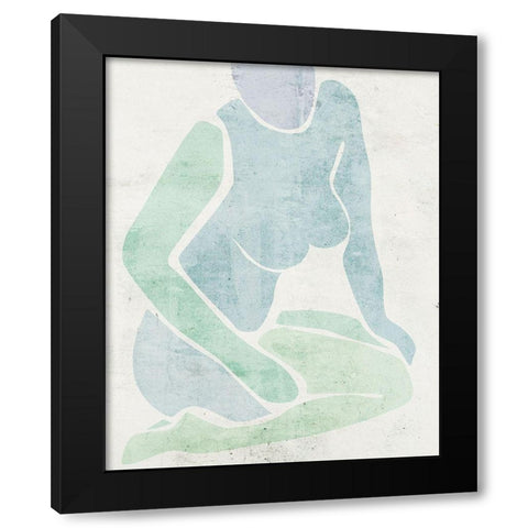 Stretching I Black Modern Wood Framed Art Print with Double Matting by Wang, Melissa